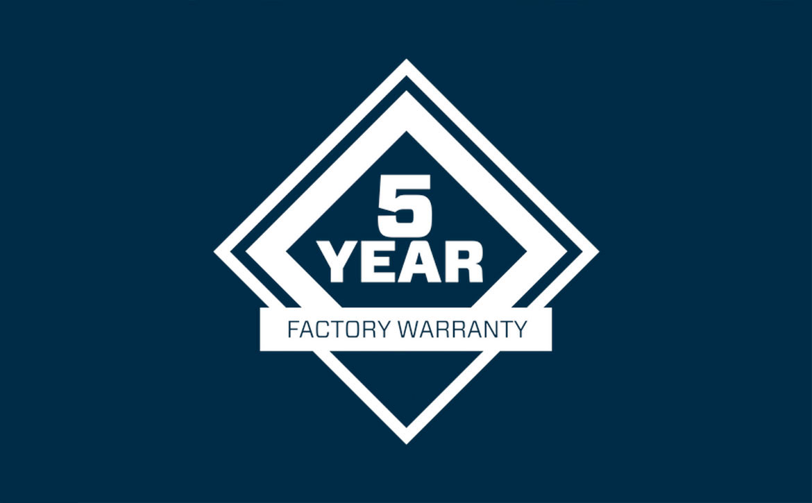 Marine Components 5 year factory warranty icon.